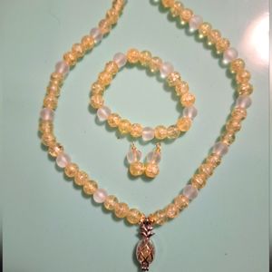 Yellow and white #homemade beaded jewelry